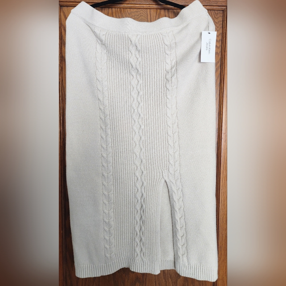 Calvin Klein Jeans Cream Cable Knit Skirt